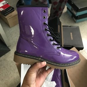 Purple Combat boots. Inspired by Dr. Martens